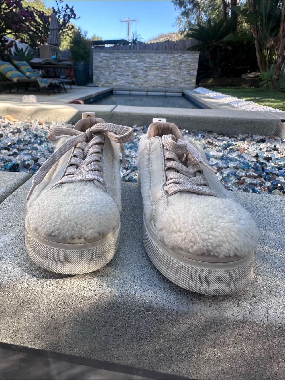 Chloe Cream Beige Shearling-Lined Sneakers